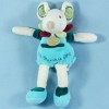 Souris Filousine DOUDOU ET COMPAGNIE Ma première dent  bleu vert
