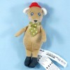 Chien IKEA doudou beige bonnet rouge cravate verte