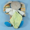 Lapin TEX CARREFOUR doudou beige, coquard bleu
