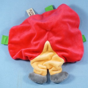 Poupée NICOTOY doudou garçon coccinelle rond plat