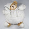 Ours KALOO doudou boule blanc et rose coeur