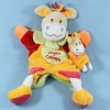 Cheval DOUDOU ET COMPAGNIE marionnette rouge et orange avec bébé
