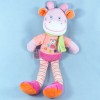 Girafe MOTS D'ENFANTS doudou rose écharpe verte