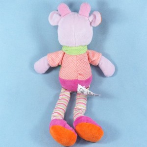 Girafe MOTS D'ENFANTS doudou rose écharpe verte