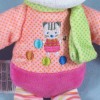 Girafe MOTS D'ENFANTS doudou rose écharpe verte