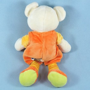 Ours MOTS D'ENFANTS doudou salopette orange maison planète oiseau