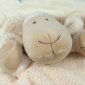 Mouton NATURE ET DECOUVERTES doudou plat beige