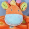 Girafe MOTS D'ENFANTS doudou plat orange et jaune