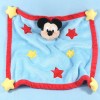Mickey DISNEY doudou carré plat bleu rouge étoiles