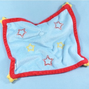 Mickey DISNEY doudou carré plat bleu rouge étoiles