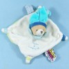 Ours DOUDOU ET COMPAGNIE carré plat blanc bonnet et collerette bleu Tatoo