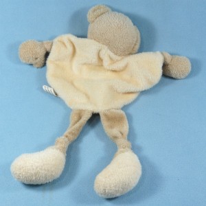 Ours TEX CARREFOUR doudou beige corps plat longues jambes