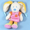 lapin MOTS D'ENFANTS doudou robe rose maison planète oiseau