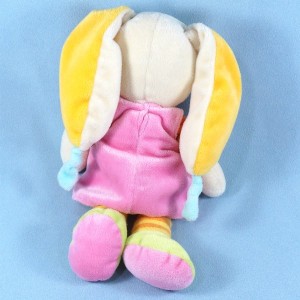 lapin MOTS D'ENFANTS doudou robe rose maison planète oiseau