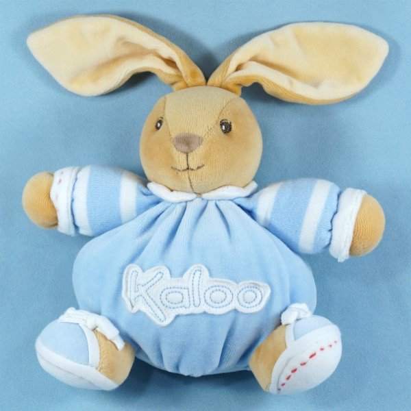 Lapin KALOO doudou boule bleu blue