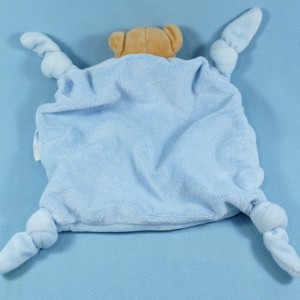 Ours KALOO doudou plat bleu enfants brodés