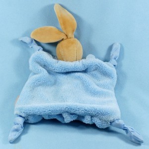 Lapin KALOO doudou plume bleu