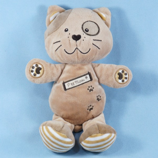 Chat MOTS D'ENFANTS doudou beige P'tit Miaou...