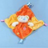 Ours MOTS D'ENFANTS doudou carré plat orange maison planète oiseau