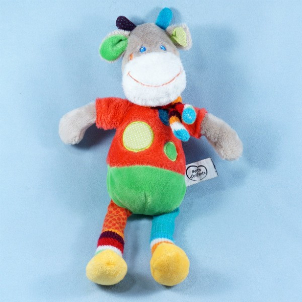 Girafe MOTS D'ENFANTS doudou rouge vert ronds