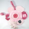 Souris MOULIN ROTY doudou rond plat rose "Lila Patachon" fleur
