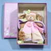 Lapin Lila DOUDOU ET COMPAGNIE carré plat rose