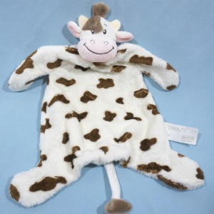 Vache BRIOCHE doudou blanc et beige NEUF