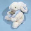 Lapin DOUDOU ET COMPAGNIE "Bonbon" blanc et bleu