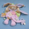 Lapin Lila DOUDOU ET COMPAGNIE attache tétine rose