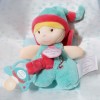 Demoiselle Fée DOUDOU ET COMPAGNIE rose et bleu turquoise attache tétine