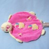 Tortue ORCHESTRA doudou plat rose, fleurs