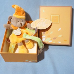 Ours DOUDOU ET COMPAGNIE Support tétine Jaune