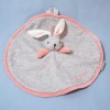 Lapin KALOO Zen doudou rond plat gris et rose