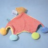 Ours KALOO Bliss doudou plat jaune pompons