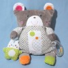 Ours OBAIBI doudou jouet gris lapin blanc
