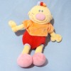 Bonhomme NATTOU doudou garçon Billy orange et rouge