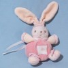 Lapin KALOO doudou boule Lilirose hochet fleur rose PM