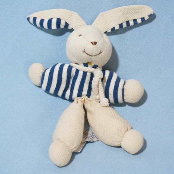 Lapin DOUDOU ET COMPAGNIE marin beige et bleu