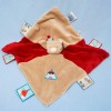 Ours NOUKIES doudou Nouky carré plat indien beige rouge