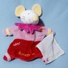 Souris DOUDOU ET COMPAGNIE rose avec mouchoir Rosie