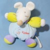 Souris KALOO doudou boule 123 bleu jaune