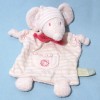 Souris TAPE A L'OEIL doudou plat rose et blanc