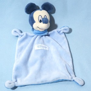 Mickey DISNEY Baby sos doudou carré plat bleu