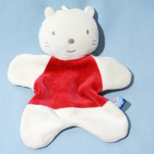 Chat SUCRE D'ORGE doudou rouge et beige