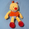 Bonhomme NATTOU doudou garçon Billy orange et rouge