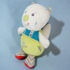 Chat SUCRE D'ORGE doudou blanc, vert anis