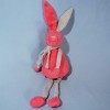Lapin BOUT'CHOU doudou rose et gris étoiles