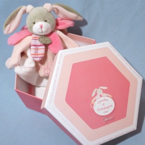 Lapin DOUDOU ET COMPAGNIE Célestine rose et gris