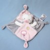 Chat MOTS D'ENFANTS sos doudou carré plat rose et gris oiseau