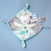 Ours MOTS D'ENFANTS sos doudou carré plat bleu et gris
